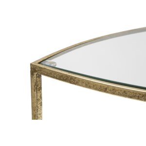 Mauro Ferretti table dappoint 2 étagères 45x45x50 cm or