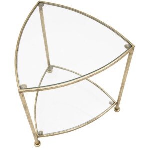 Mauro Ferretti table dappoint 2 étagères 45x45x50 cm or