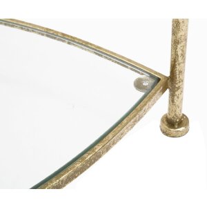 Mauro Ferretti table dappoint 2 étagères 45x45x50 cm or