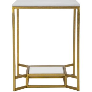 Mauro Ferretti table dappoint Double Marble 47x47x60 cm or blanc