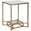 Mauro Ferretti table dappoint Double Marble 47x47x60 cm or blanc