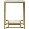 Mauro Ferretti table dappoint Double Marble 47x47x60 cm or blanc