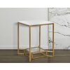 Mauro Ferretti table dappoint Double Marble 47x47x60 cm or blanc