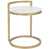 Mauro Ferretti table dappoint en marbre ronde 40x43x50 cm or blanc