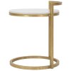 Mauro Ferretti table dappoint en marbre ronde 40x43x50 cm or blanc