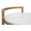 Mauro Ferretti table dappoint en marbre ronde 40x43x50 cm or blanc