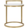 Mauro Ferretti table dappoint en marbre ronde 40x43x50 cm or blanc