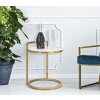 Mauro Ferretti table dappoint en marbre ronde 40x43x50 cm or blanc