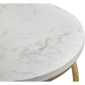 Mauro Ferretti table dappoint Spirale marbre Ø 27,5x47,5 cm or blanc