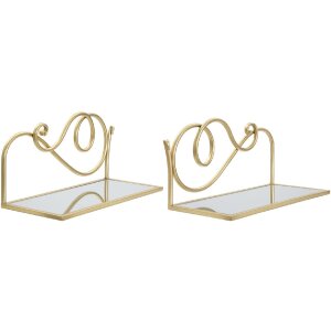 Mauro Ferretti étagère murale set de 2 pièces 41,5x18x20,5 cm or