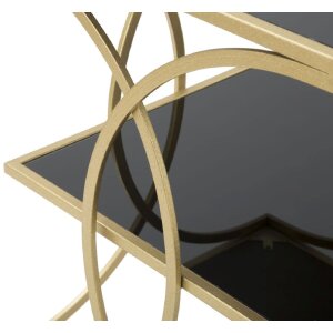 Mauro Ferretti table dappoint double 45x45x55 cm or noir