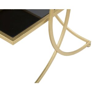Mauro Ferretti table dappoint double 45x45x55 cm or noir