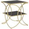 Mauro Ferretti table dappoint double 45x45x55 cm or noir