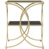 Mauro Ferretti table dappoint double 45x45x55 cm or noir