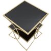 Mauro Ferretti table dappoint double 45x45x55 cm or noir