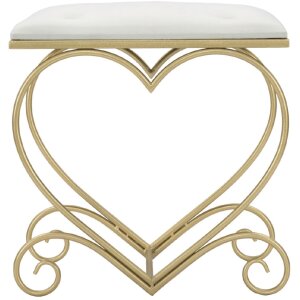 Mauro Ferretti tabouret cœur 50x37,5x51,5 cm or...
