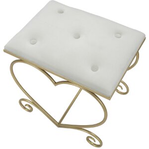 Mauro Ferretti tabouret cœur 50x37,5x51,5 cm or crème