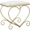 Mauro Ferretti tabouret cœur 50x37,5x51,5 cm or crème