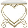 Mauro Ferretti tabouret cœur 50x37,5x51,5 cm or crème