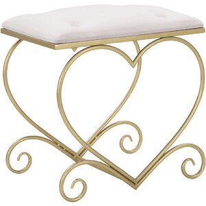 Mauro Ferretti tabouret cœur 50x37,5x51,5 cm or rose