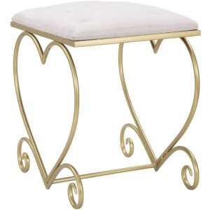 Mauro Ferretti tabouret cœur 50x37,5x51,5 cm or rose