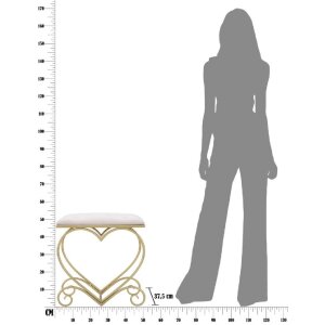 Mauro Ferretti tabouret cœur 50x37,5x51,5 cm or rose