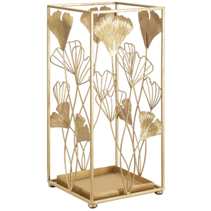 Mauro Ferretti porte-parapluies feuille dor 22,5x22,5x48,5 cm or