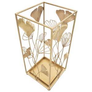 Mauro Ferretti porte-parapluies feuille dor 22,5x22,5x48,5 cm or