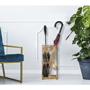 Mauro Ferretti porte-parapluies feuille dor 22,5x22,5x48,5 cm or