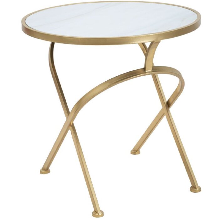 Mauro Ferretti table dappoint Glam Mat Ø 50,5x50 cm or