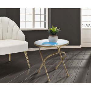 Mauro Ferretti table dappoint Glam Mat Ø 50,5x50 cm or