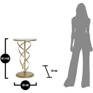 Mauro Ferretti table dappoint Glam Spirale Ø 38x61,5 cm or