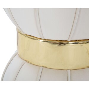 Mauro Ferretti tabouret fleur Ø 40x44 cm crème or