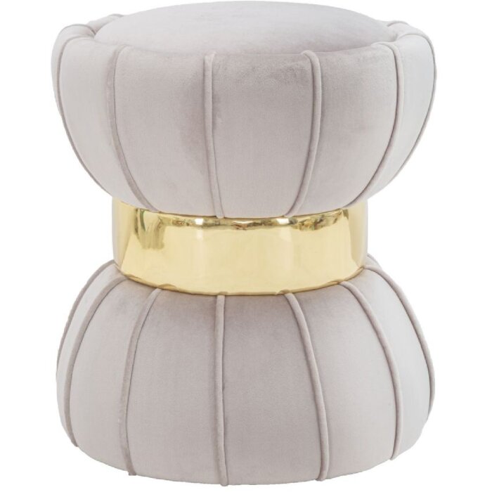 Mauro Ferretti tabouret fleur Ø 40x44 cm gris or