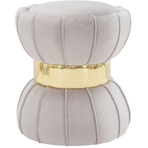 Mauro Ferretti tabouret fleur Ø 40x44 cm gris or
