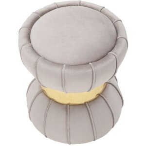 Mauro Ferretti tabouret fleur Ø 40x44 cm gris or