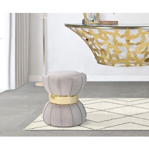 Mauro Ferretti tabouret fleur Ø 40x44 cm gris or