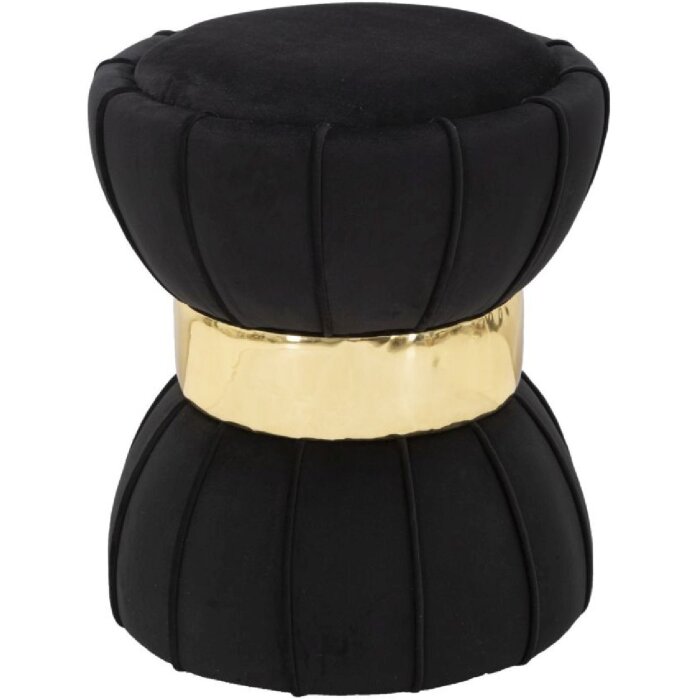 Mauro Ferretti tabouret fleur Ø 40x44 cm noir or