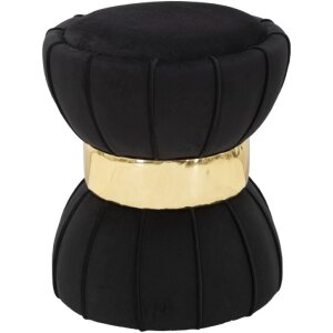 Mauro Ferretti tabouret fleur Ø 40x44 cm noir or