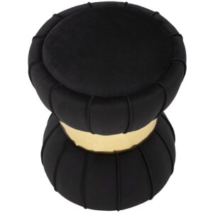 Mauro Ferretti tabouret fleur Ø 40x44 cm noir or