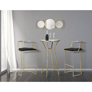 Tabouret de bar Mauro Ferretti Istanbul Ø 45x90 cm or noir