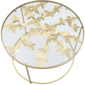Mauro Ferretti table basse papillons Ø 60x40,5 cm or