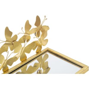 Mauro Ferretti étagère murale papillons set de 2 43x19,2x16,5 cm or