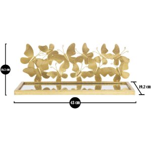 Mauro Ferretti étagère murale papillons set de 2 43x19,2x16,5 cm or