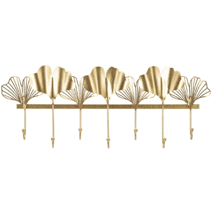 Mauro Ferretti portemanteau mural 7 feuilles 66,2x6x26,3 cm or