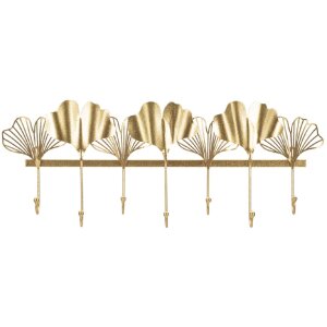Mauro Ferretti portemanteau mural 7 feuilles 66,2x6x26,3 cm or