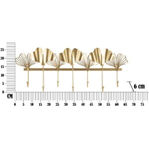 Mauro Ferretti portemanteau mural 7 feuilles 66,2x6x26,3 cm or