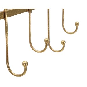 Mauro Ferretti portemanteau mural 5 feuilles 49,5x6x26,3 cm or