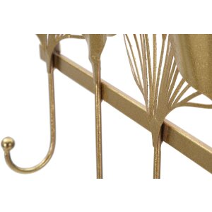 Mauro Ferretti portemanteau mural 5 feuilles 49,5x6x26,3 cm or