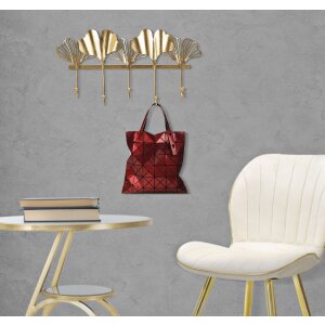 Mauro Ferretti portemanteau mural 5 feuilles 49,5x6x26,3 cm or